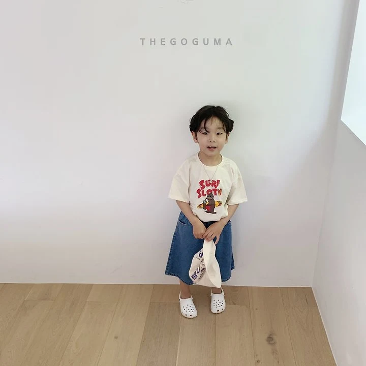 Thegoguma - Korean Children Fashion - #discoveringself - Label Bermuda Denim Pants - 11