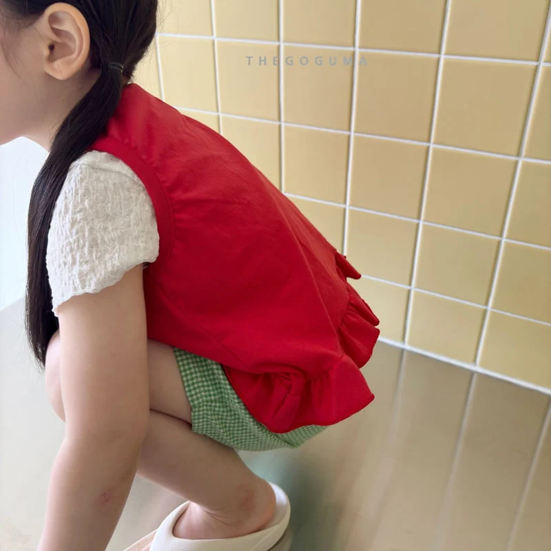 Thegoguma - Korean Children Fashion - #kidsshorts - Double Frill Sleeveless Top - 12