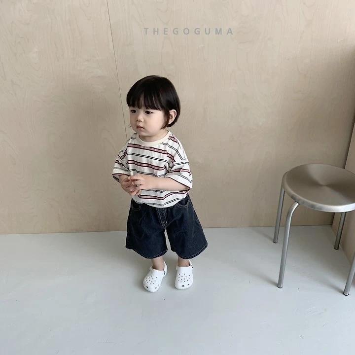 Thegoguma - Korean Children Fashion - #minifashionista - Label Bermuda Denim Pants - 5