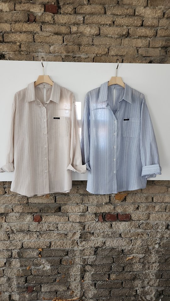 Theres - Korean Women Fashion - #momslook - Kona Striped Shirt