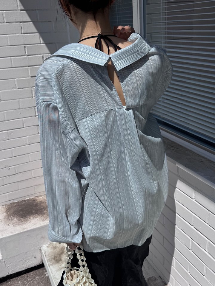 Theres - Korean Women Fashion - #momslook - Kona Striped Shirt - 3
