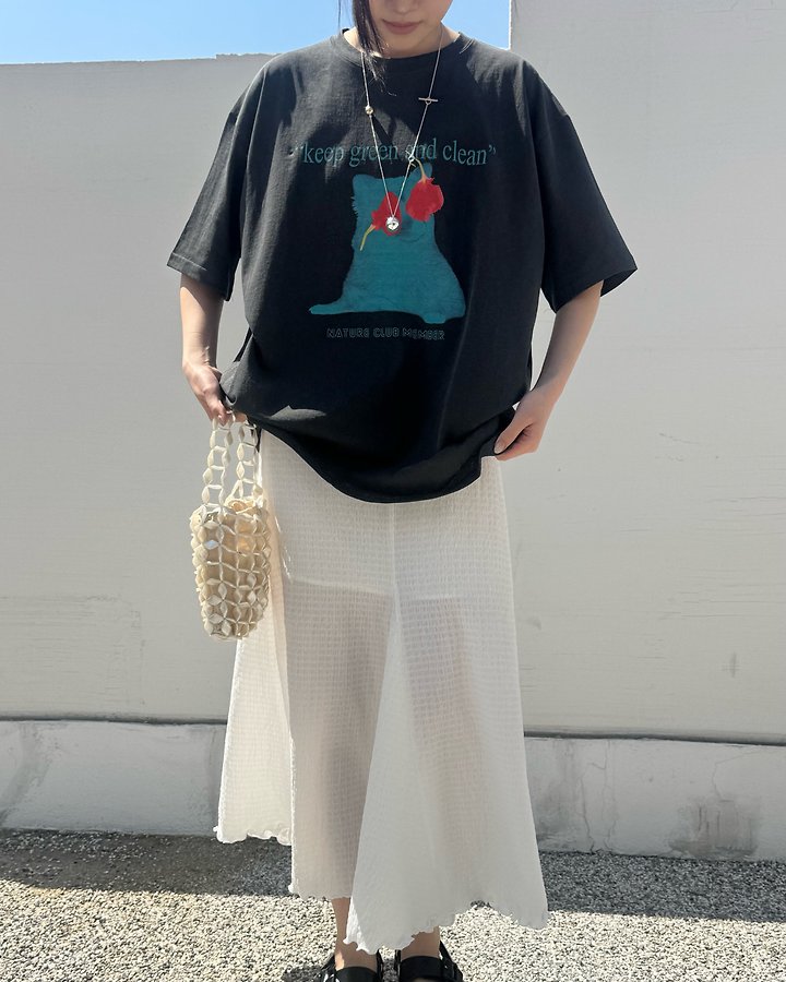Theres - Korean Women Fashion - #momslook - Cat Flower Tee - 5