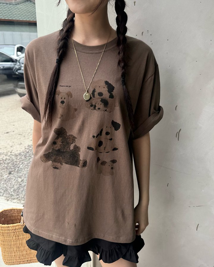 Theres - Korean Women Fashion - #momslook - Puppy Tee - 9