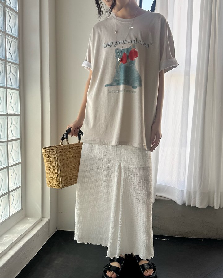 Theres - Korean Women Fashion - #womensfashion - Cat Flower Tee - 8