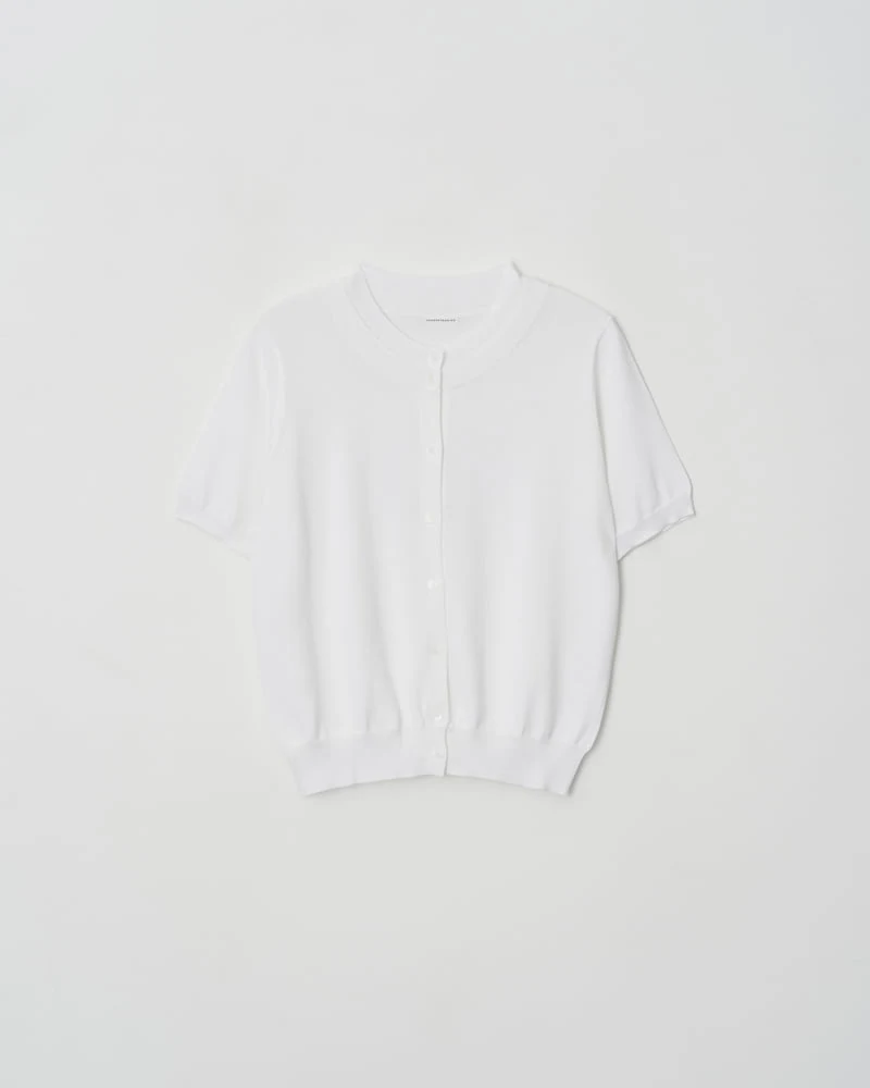 Understanding - Korean Women Fashion - #momslook - Double Neck Knit Short Sleeve Cardigan - 8