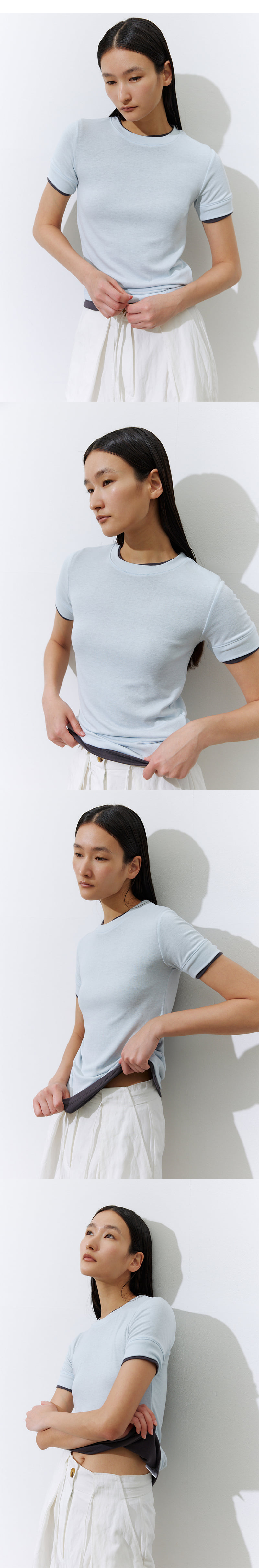 Understanding - Korean Women Fashion - #momslook - Essential Sleeve Short Sleeve Tee - 2
