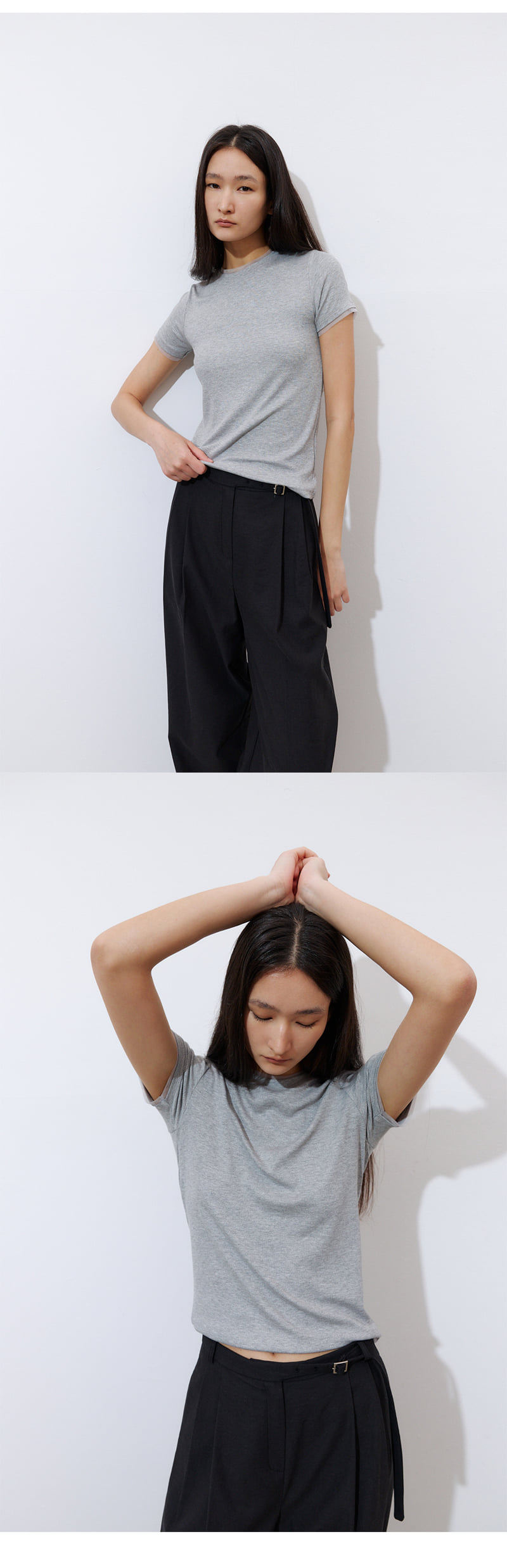 Understanding - Korean Women Fashion - #momslook - Mesh Detail Short Sleeve Tee - 2