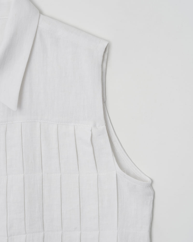 Understanding - Korean Women Fashion - #momslook - Linen Pleated Short-Sleeved Shirt - 10