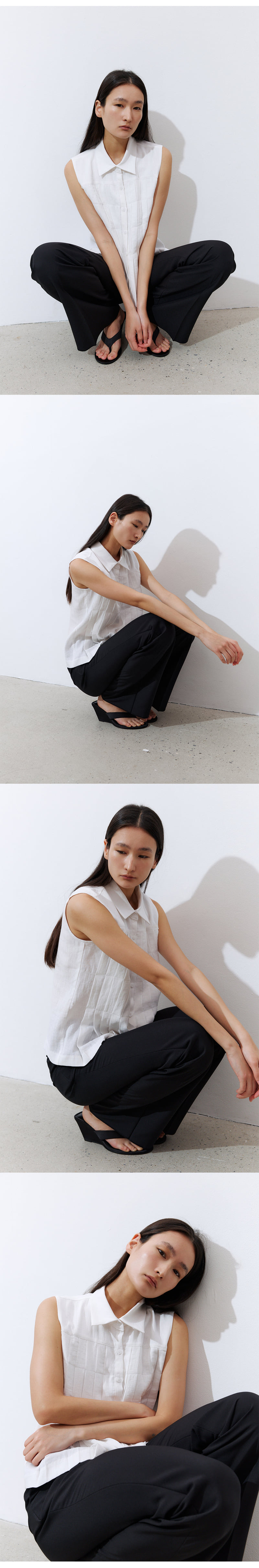 Understanding - Korean Women Fashion - #thelittlethings - Linen Pleated Short-Sleeved Shirt - 4