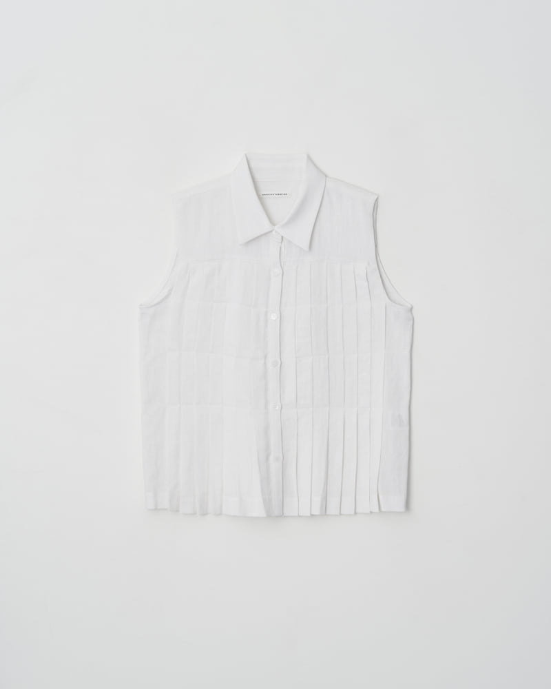 Understanding - Korean Women Fashion - #momslook - Linen Pleated Short-Sleeved Shirt - 6