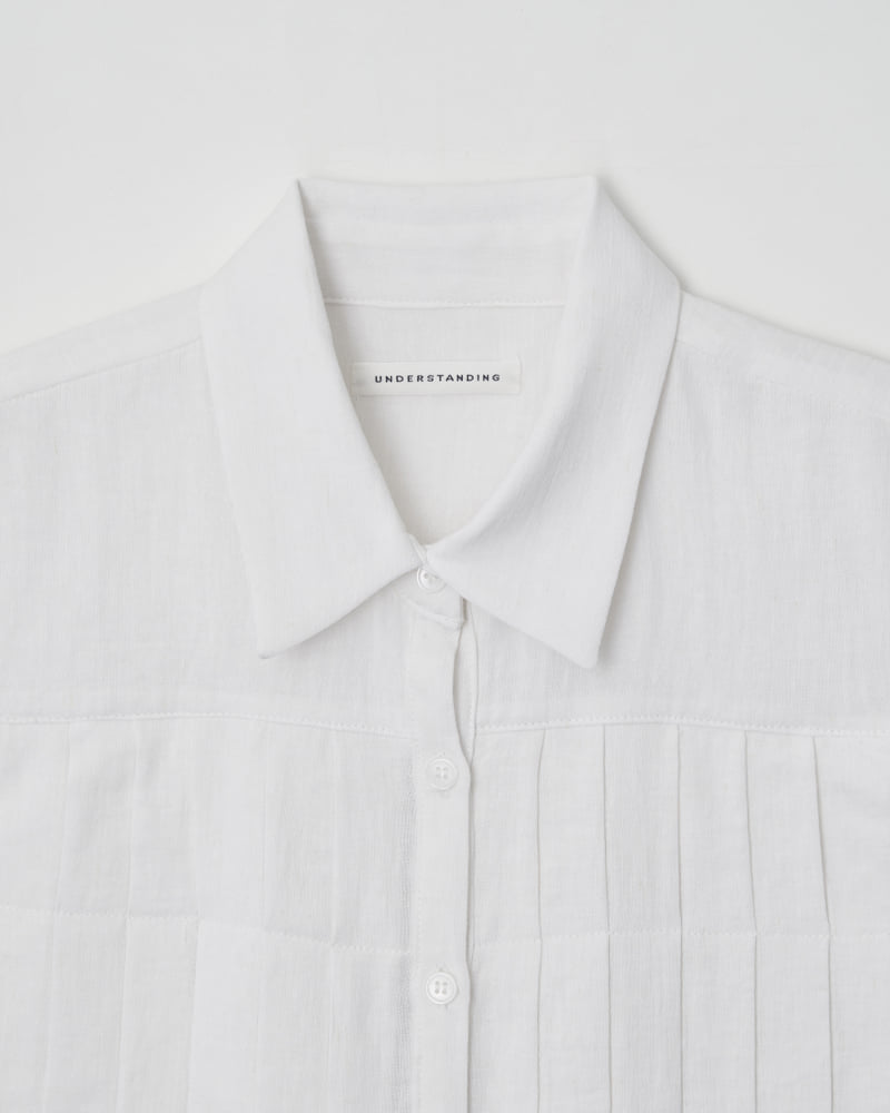 Understanding - Korean Women Fashion - #momslook - Linen Pleated Short-Sleeved Shirt - 8