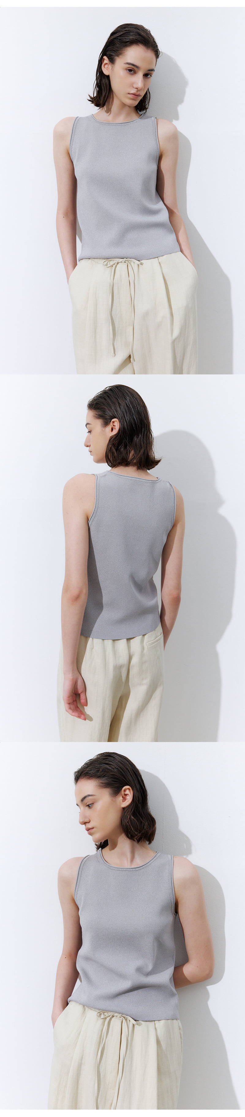 Understanding - Korean Women Fashion - #momslook - Rolled Sleeveless Knitwear - 5