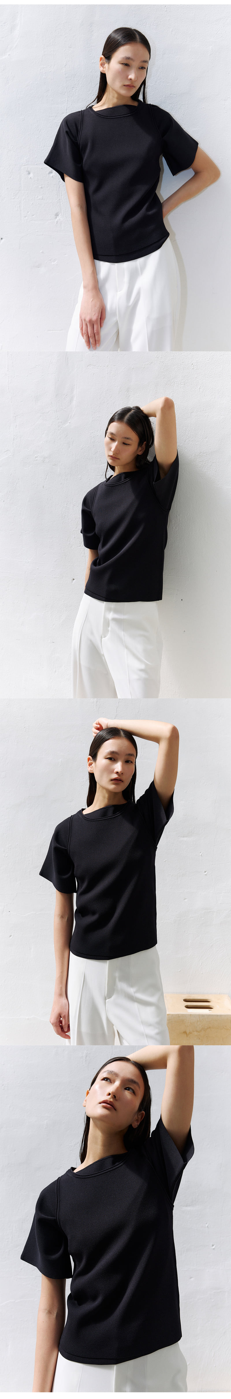 Understanding - Korean Women Fashion - #momslook - Boat Hool Short Sleeve Knit - 6