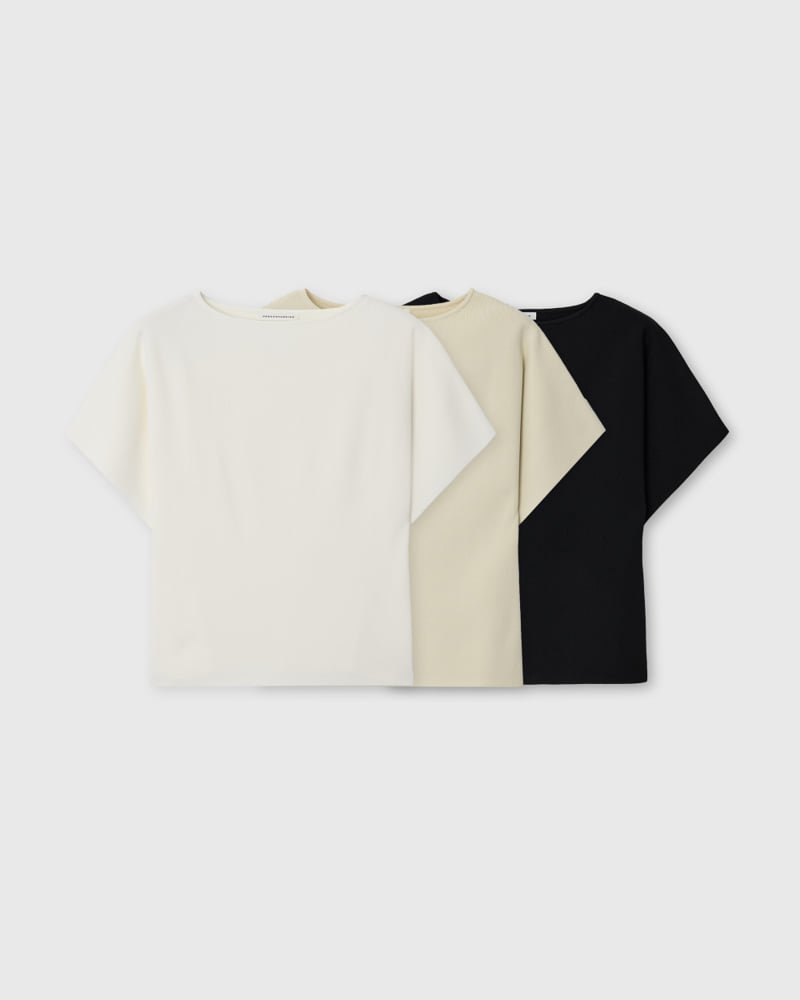 Understanding - Korean Women Fashion - #momslook - Boat Hool Short Sleeve Knit - 8