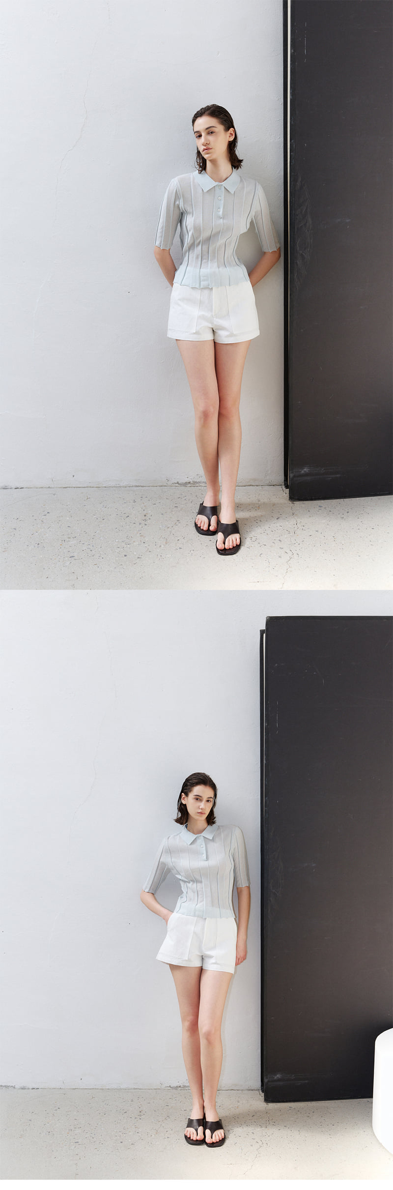 Understanding - Korean Women Fashion - #momslook - Pleated Collar Short-Sleeved Knit