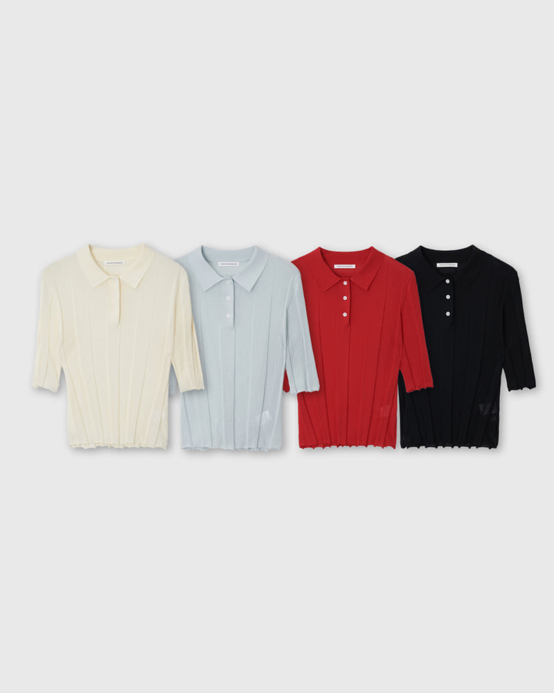 Understanding - Korean Women Fashion - #momslook - Pleated Collar Short-Sleeved Knit - 10