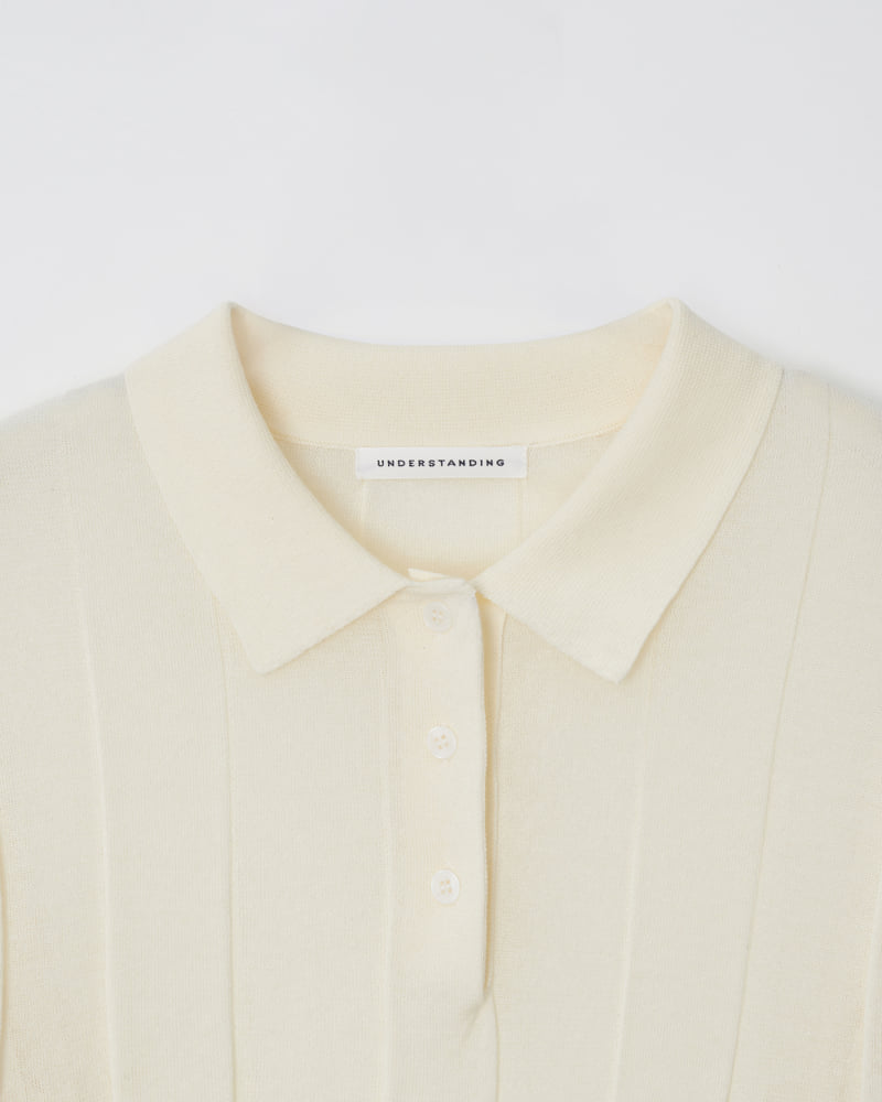 Understanding - Korean Women Fashion - #momslook - Pleated Collar Short-Sleeved Knit - 11
