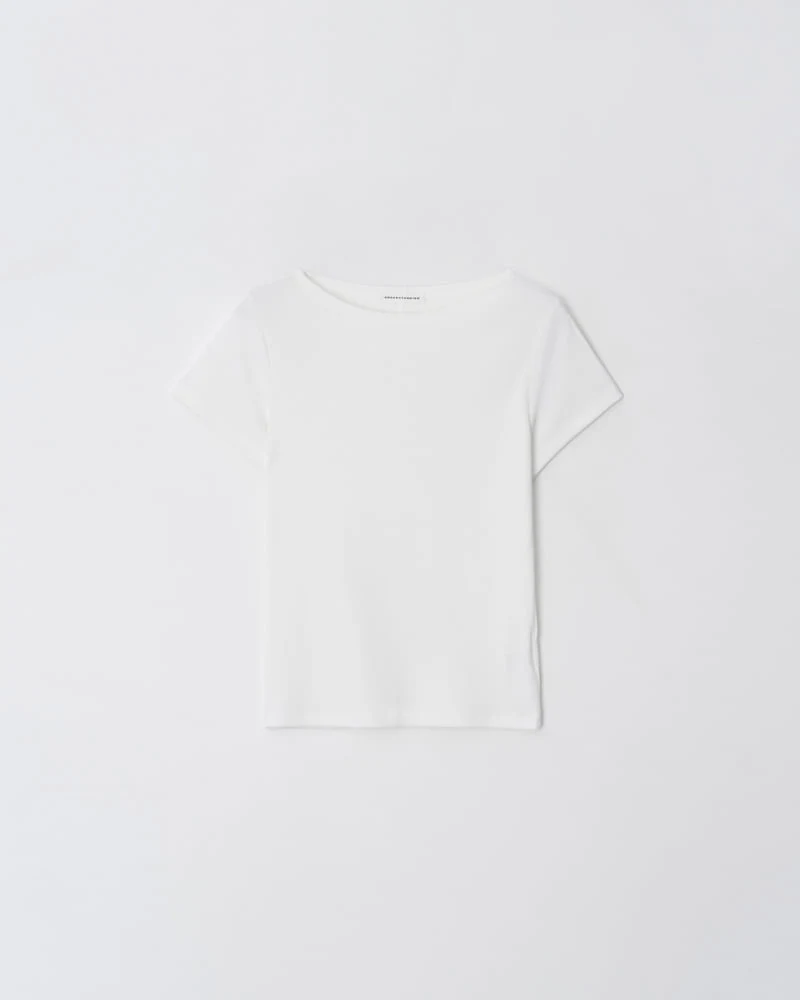 Understanding - Korean Women Fashion - #pursuepretty - Ribbed Boat Neck Short Sleeve - 5