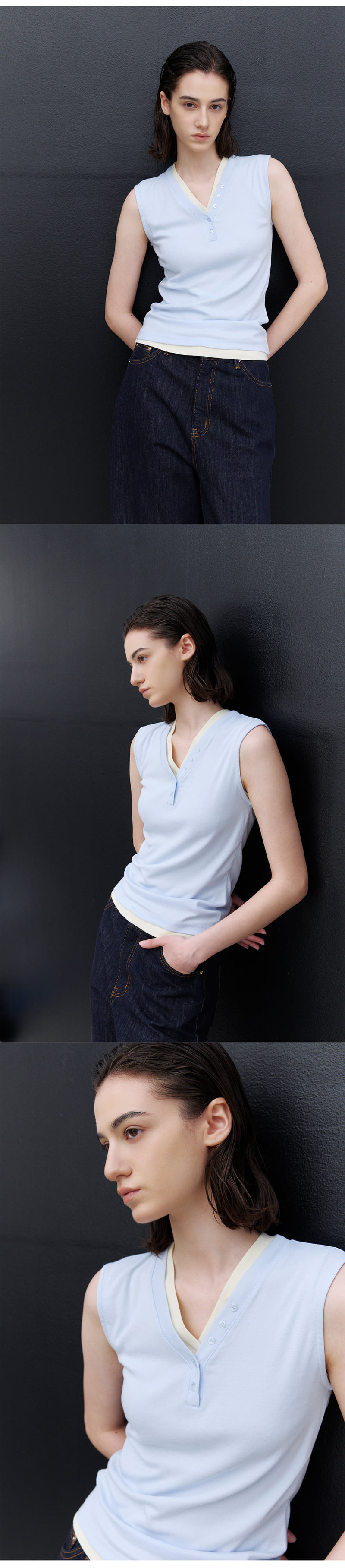 Understanding - Korean Women Fashion - #vintagekidsstyle - Y Button Sleeveless - 4