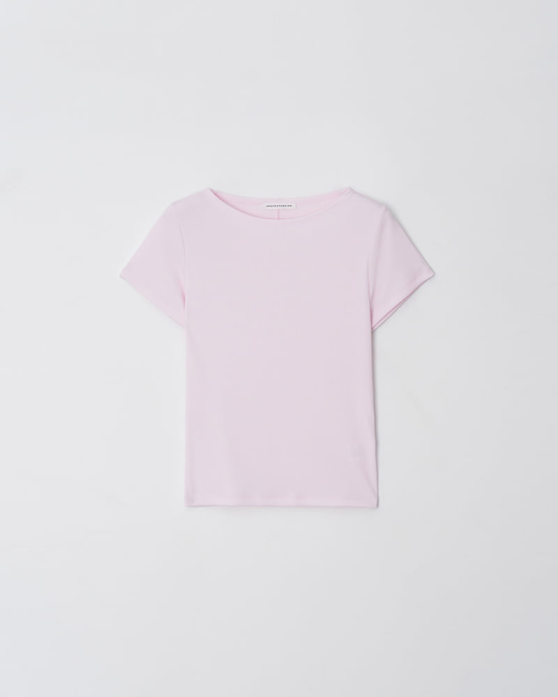 Understanding - Korean Women Fashion - #restrostyle - Ribbed Boat Neck Short Sleeve - 6