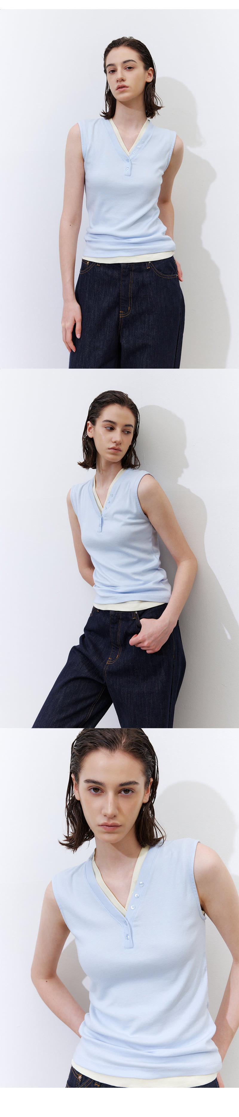 Understanding - Korean Women Fashion - #restrostyle - Y Button Sleeveless - 5