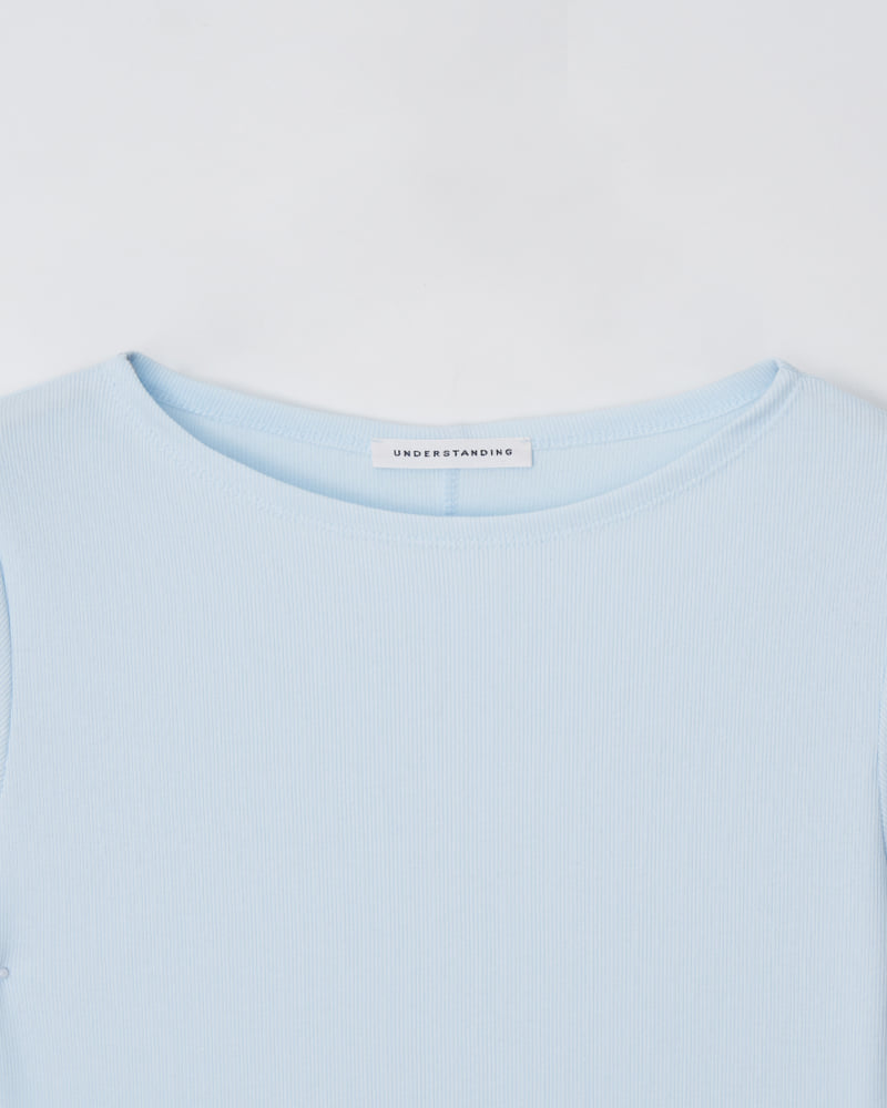 Understanding - Korean Women Fashion - #thelittlethings - Ribbed Boat Neck Short Sleeve - 10