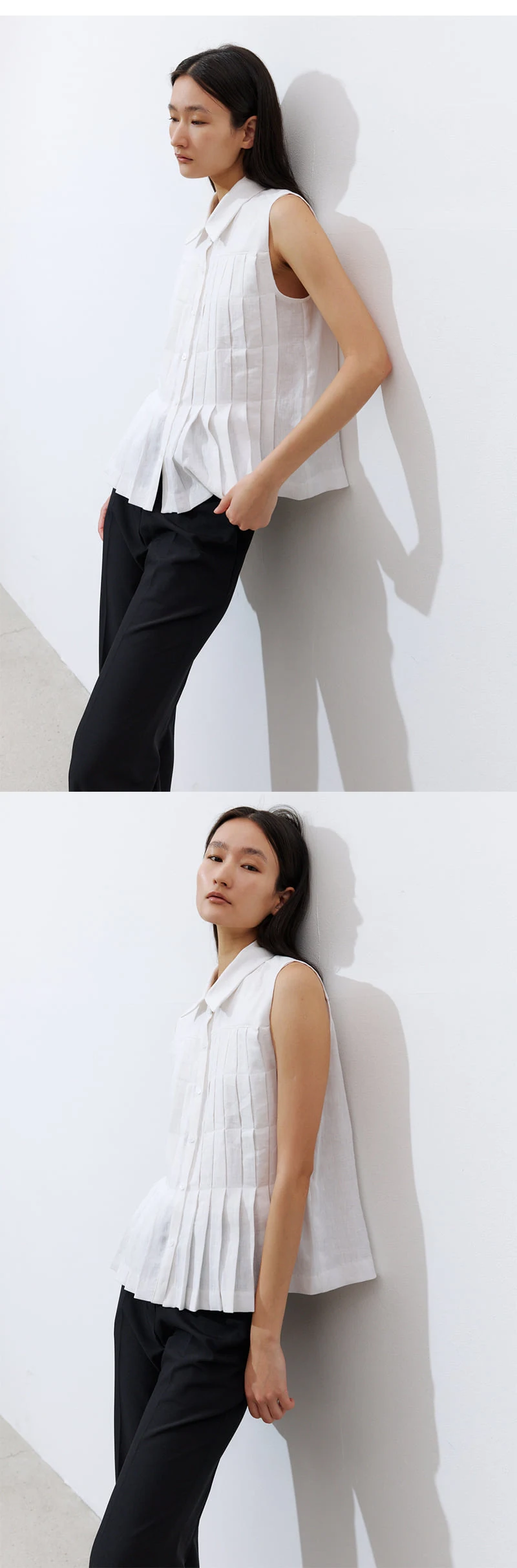 Understanding - Korean Women Fashion - #thelittlethings - Linen Pleated Short-Sleeved Shirt - 3