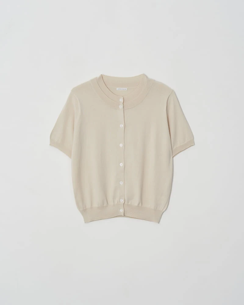 Understanding - Korean Women Fashion - #womensfashion - Double Neck Knit Short Sleeve Cardigan - 5