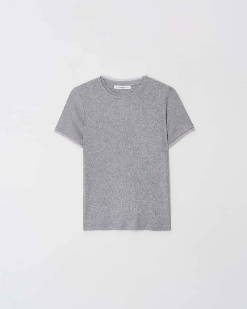 Understanding - Korean Women Fashion - #momslook - Mesh Detail Short Sleeve Tee - 4