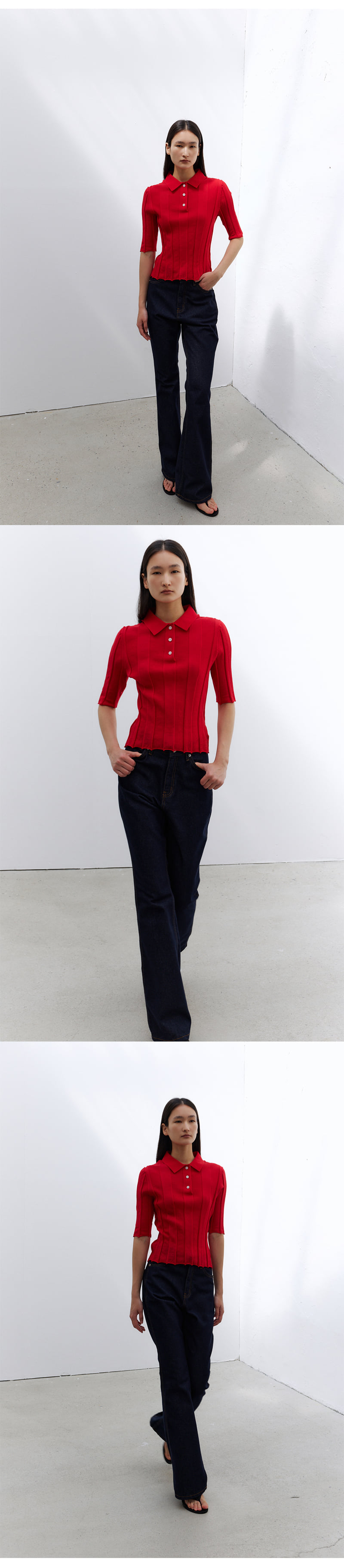 Understanding - Korean Women Fashion - #womensfashion - Pleated Collar Short-Sleeved Knit - 6