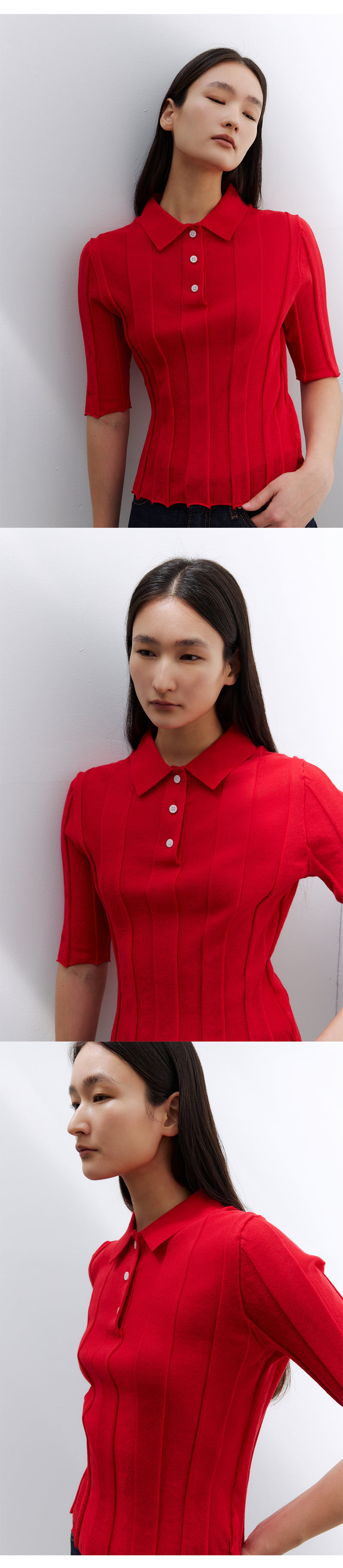 Understanding - Korean Women Fashion - #womensfashion - Pleated Collar Short-Sleeved Knit - 8