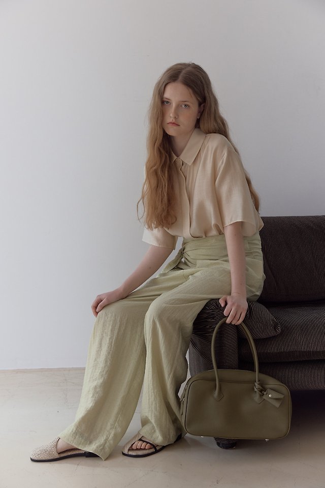 Uoov - Korean Women Fashion - #momslook - Ribbon Wrap Pants - 7