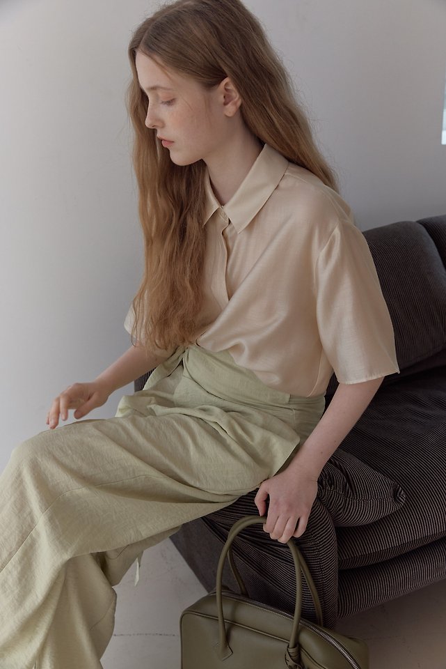 Uoov - Korean Women Fashion - #thatsdarling - Ribbon Wrap Pants - 3