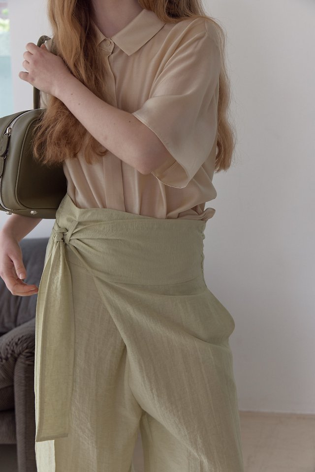 Uoov - Korean Women Fashion - #womensfashion - Ribbon Wrap Pants - 8