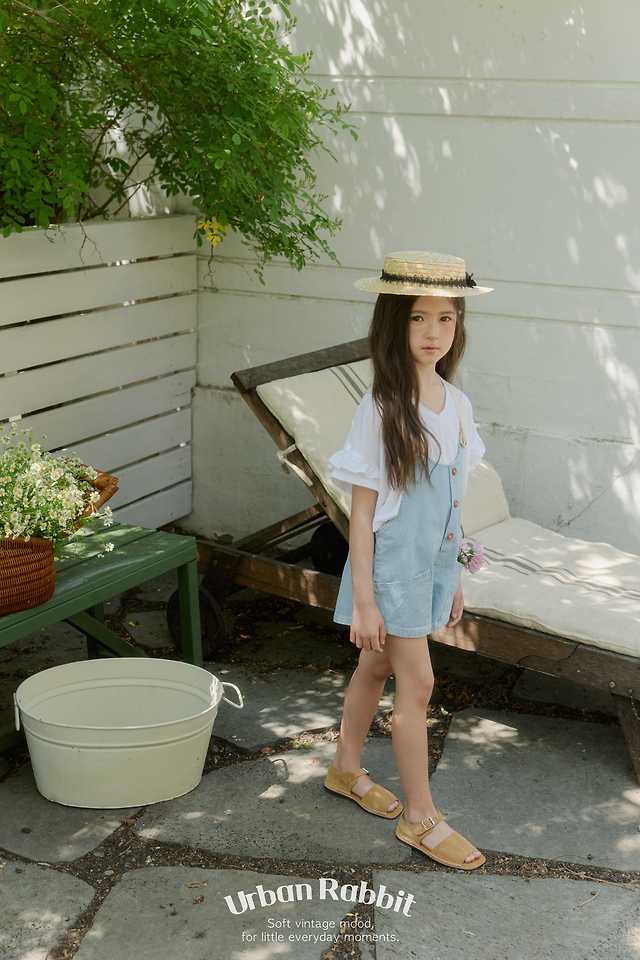 Urban Rabbit - Korean Children Fashion - #designkidswear - Denim Short Overall Pants - 5