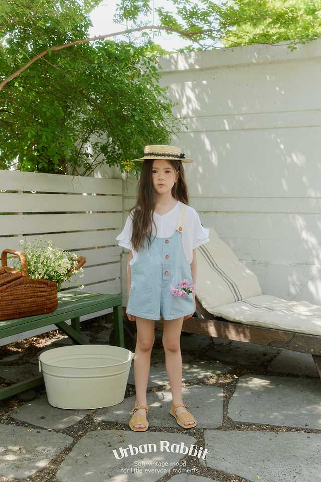 Urban Rabbit - Korean Children Fashion - #discoveringself - Denim Short Overall Pants - 6