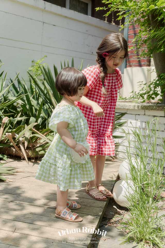 Urban Rabbit - Korean Children Fashion - #fashionkids - Seersucker Check One-piece - 10