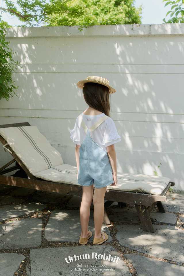 Urban Rabbit - Korean Children Fashion - #fashionkids - Denim Short Overall Pants - 7