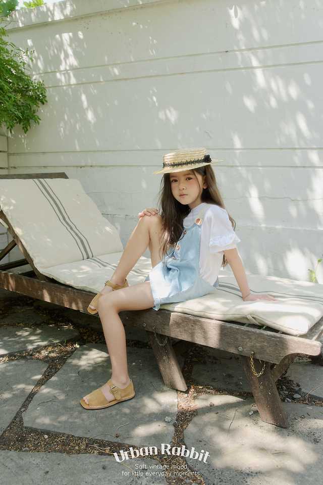 Urban Rabbit - Korean Children Fashion - #kidsshorts - Denim Short Overall Pants - 8
