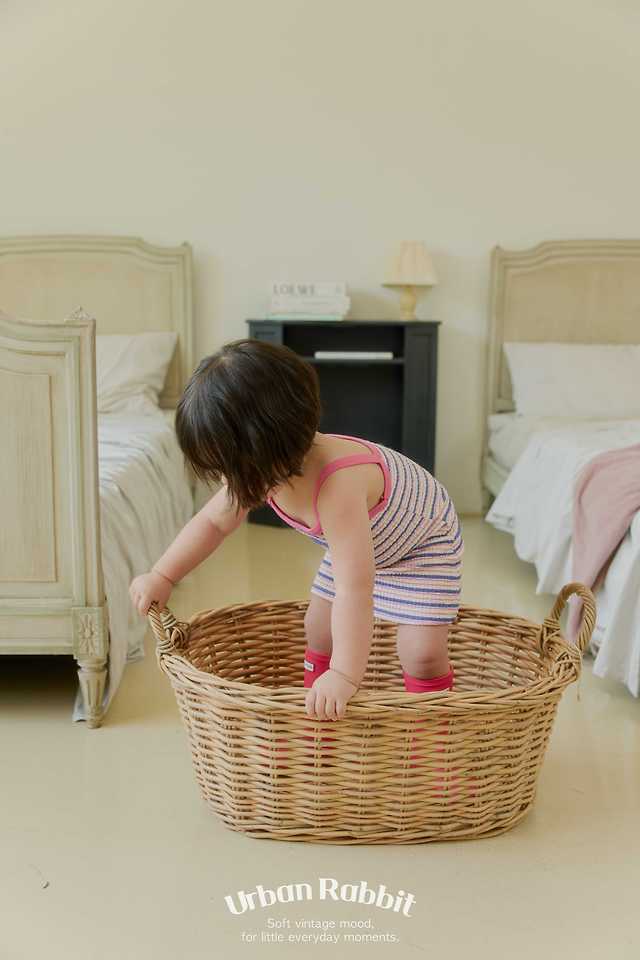 Urban Rabbit - Korean Children Fashion - #kidsshorts - Bubble Stripe One-piece - 11