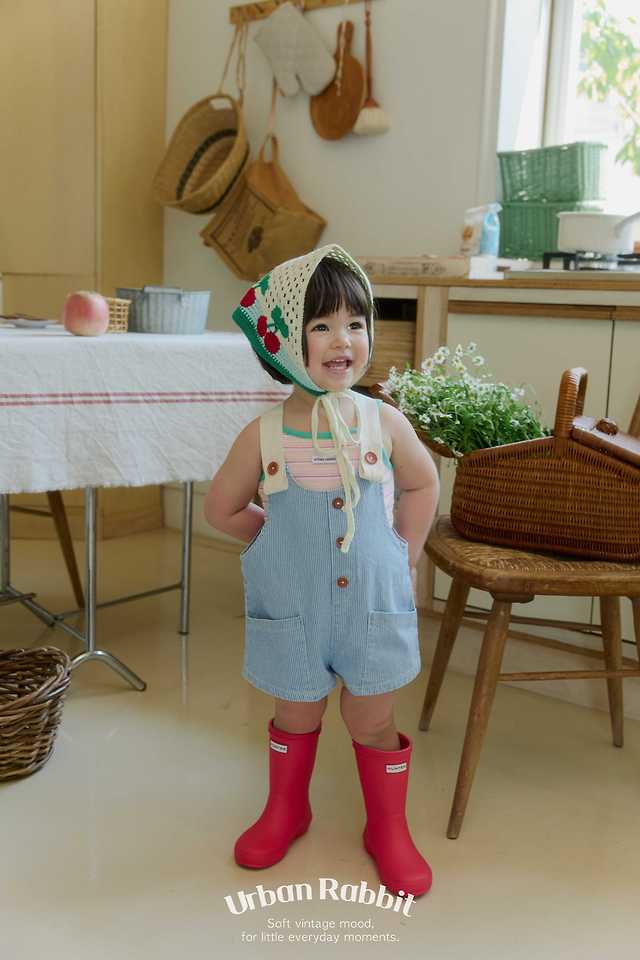 Urban Rabbit - Korean Children Fashion - #kidsstore - Denim Short Overall Pants - 9