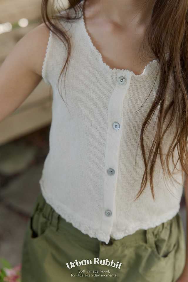 Urban Rabbit - Korean Children Fashion - #kidsstore - Lace Knit Sleeveless - 8