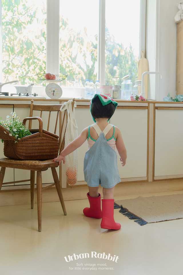 Urban Rabbit - Korean Children Fashion - #kidzfashiontrend - Denim Short Overall Pants - 10
