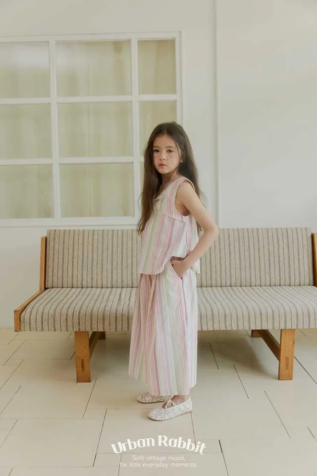 Urban Rabbit - Korean Children Fashion - #minifashionista - Lollipop Stripe Wide Pants - 6