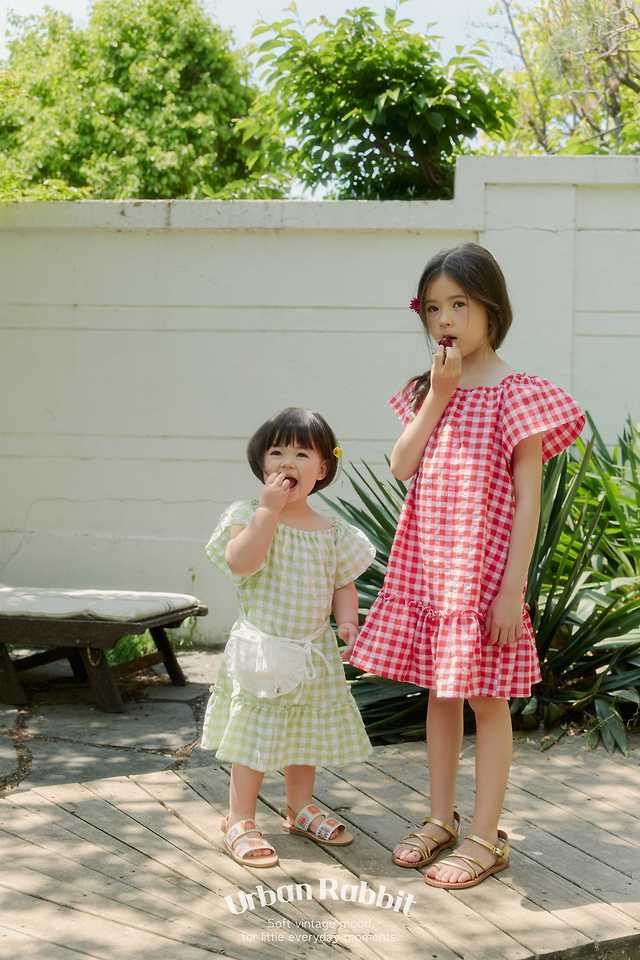 Urban Rabbit - Korean Children Fashion - #todddlerfashion - Seersucker Check One-piece - 4