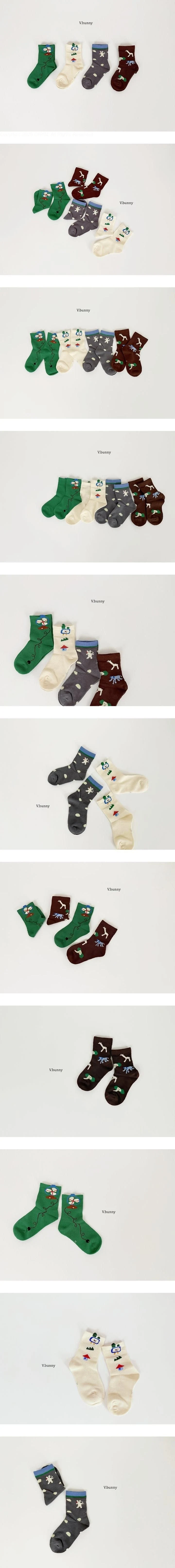 V Bunny - Korean Children Fashion - #childofig - Fan Socks Set