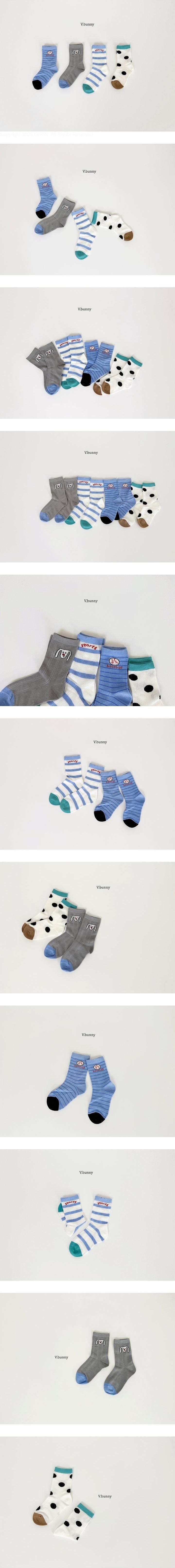 V Bunny - Korean Children Fashion - #childrensboutique - Baseball Socks Set