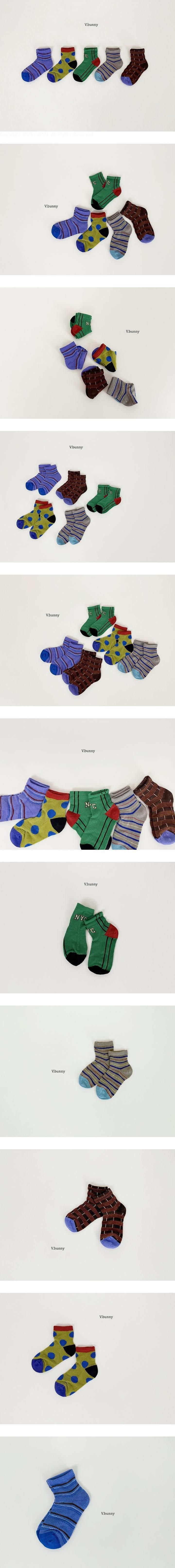 V Bunny - Korean Children Fashion - #kidsshorts - Mix Boy Socks Set