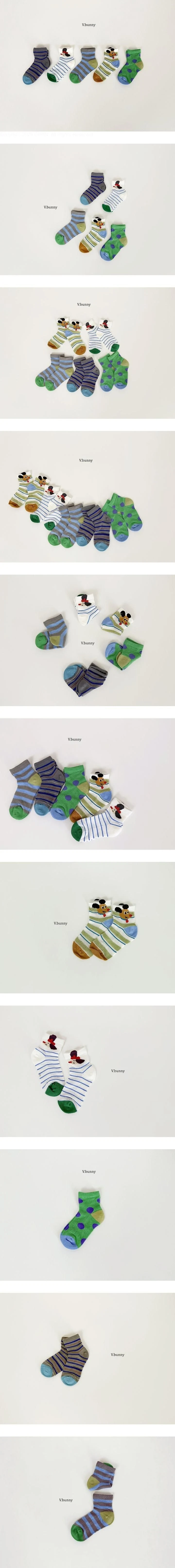 V Bunny - Korean Children Fashion - #kidsstore - Striped Puppy Socks Set