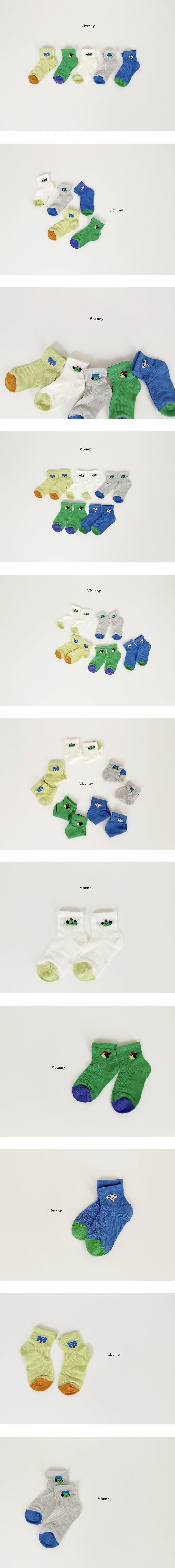 V Bunny - Korean Children Fashion - #kidzfashiontrend - Green Dog Socks Set
